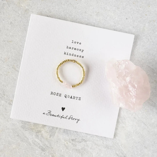 A beautiful story Clarity Rose Quartz Ring