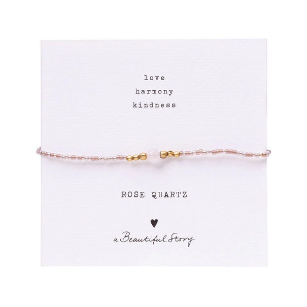 A beautiful story Iris Card Rose Quartz Bracelet