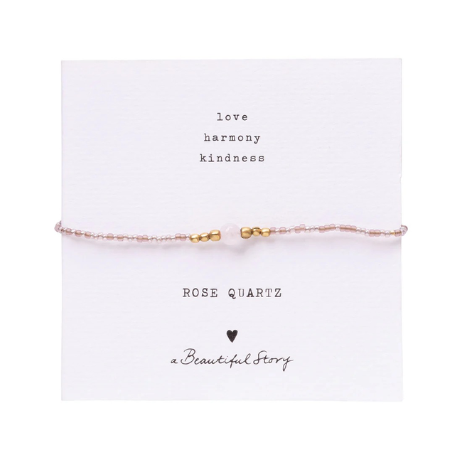 Iris Card Rose Quartz Bracelet