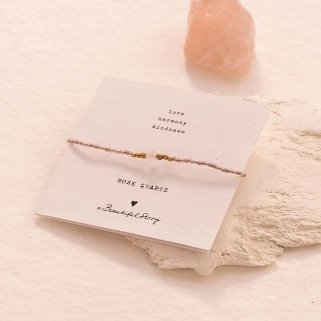 Iris Card Rose Quartz Bracelet