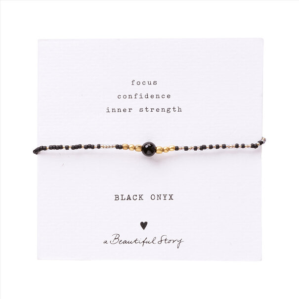 A beautiful story Iris Card Black Onyx Bracelet