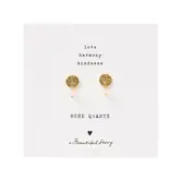 Mini Coin Rose Quartz Earrings