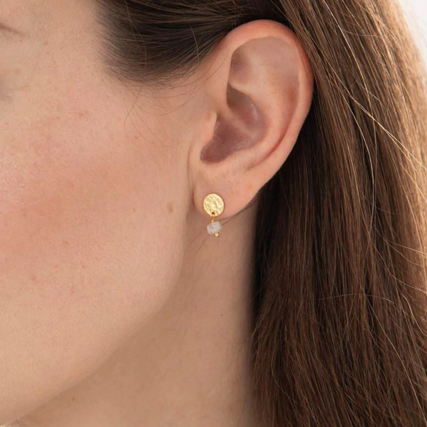 A beautiful story Mini Coin Rose Quartz Earrings