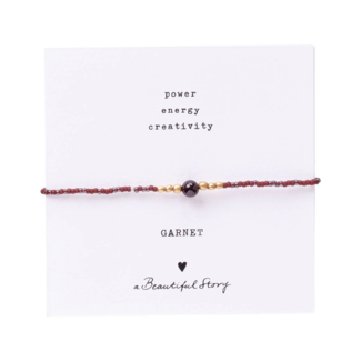 A beautiful story Iris Card Garnet Bracelet