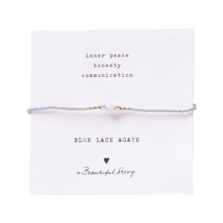 A beautiful story Iris Card Blue Lace Agate Bracelet