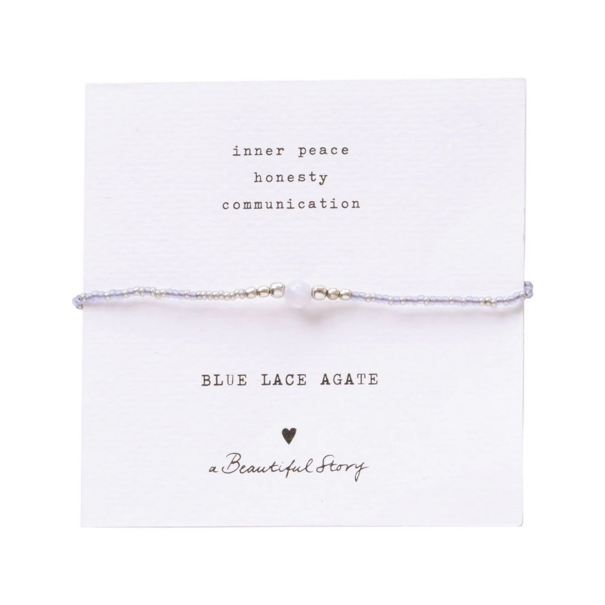 A beautiful story Iris Card Blue Lace Agate Bracelet