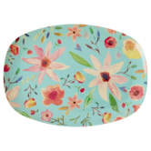 Melamine rectangular plate with selma flower