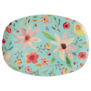 Melamine rectangular plate with selma flower