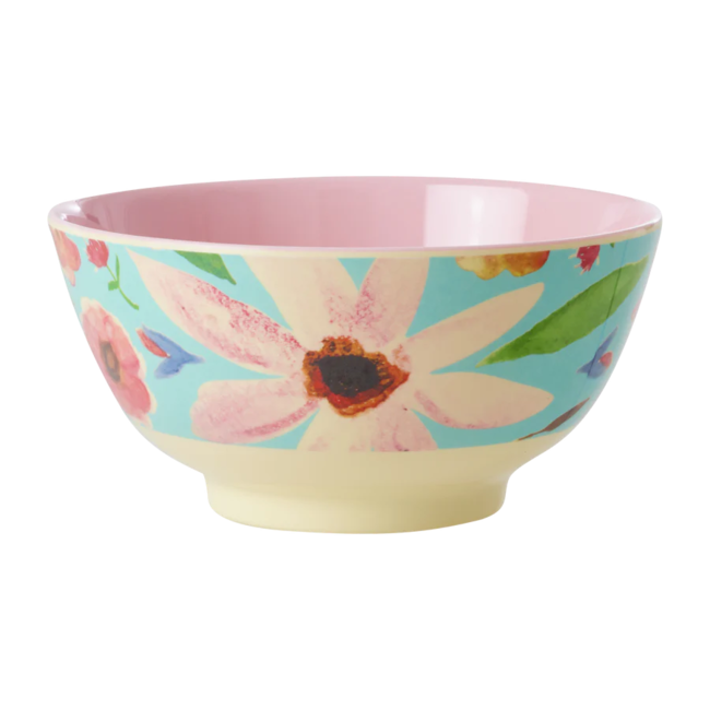Rice Melamine Bowl with Selma Flower Print