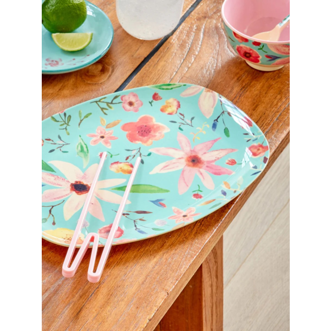 Melamine rectangular plate with selma flower