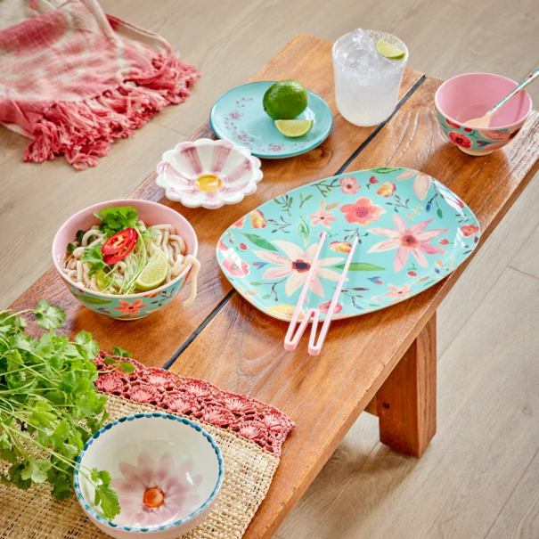 Rice Small Bowl - Mint - Selma Flower Print