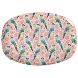 melamine rectangular Plate exotic birds