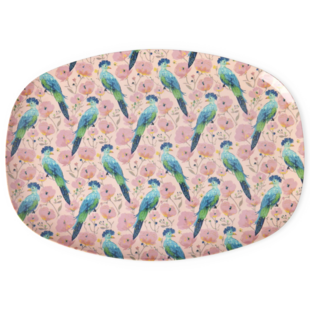 melamine rectangular Plate exotic birds