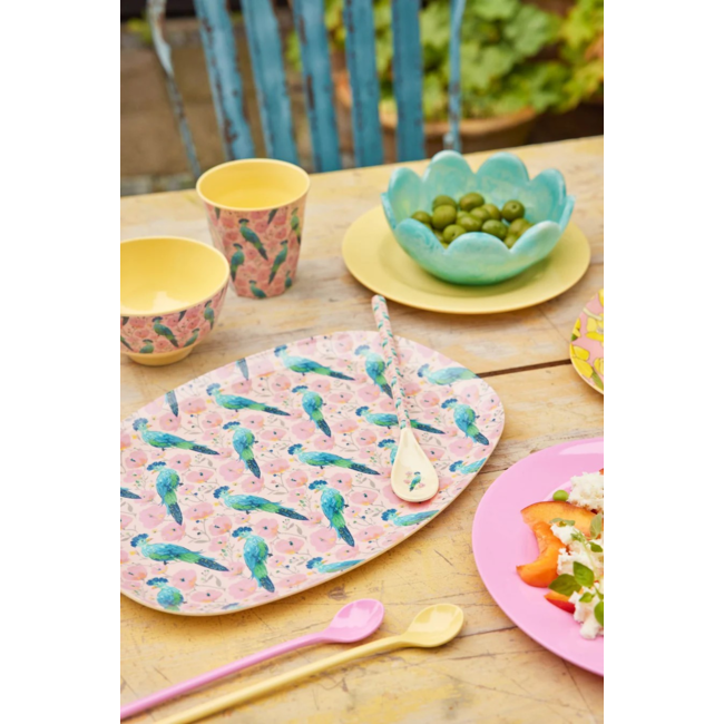 melamine rectangular Plate exotic birds