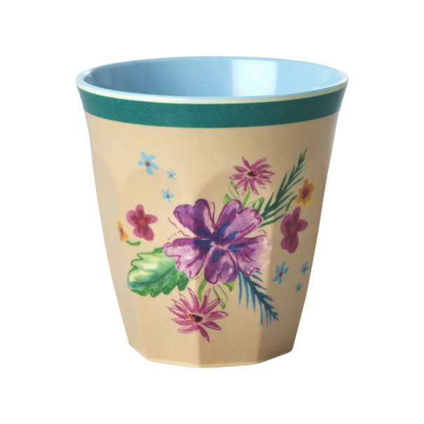 Rice Melamine cup with Arda bloom