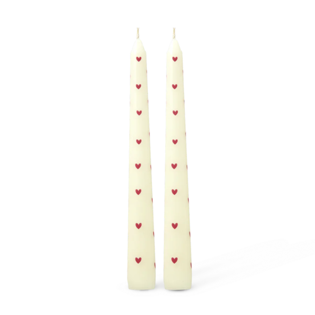 Candles with heart print