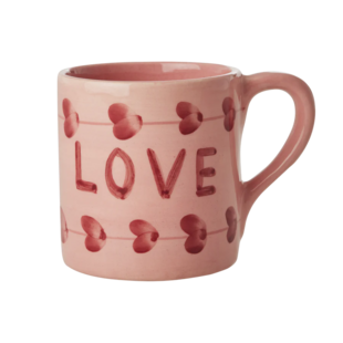 Ceramic mug with hand painted LOVE