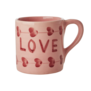 Ceramic mug with hand painted LOVE