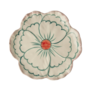 Ceramic flower shaped side plate with pink border