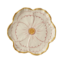 Ceramic flower shaped side plate with yellow border