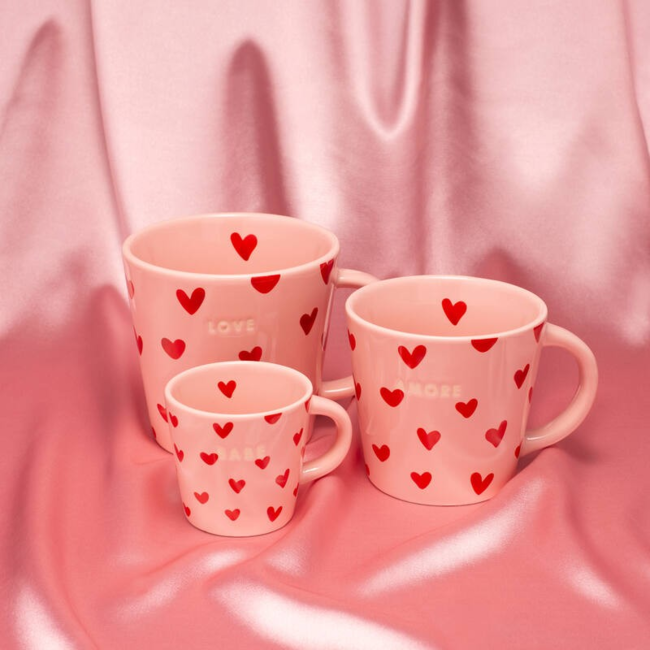 Cappuccino cup hearts AMORE pink