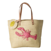 Raffia bag with lobster