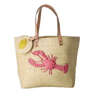 Raffia bag with lobster