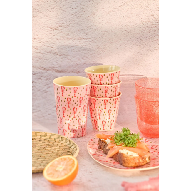 Melamine cup with pink Lobster