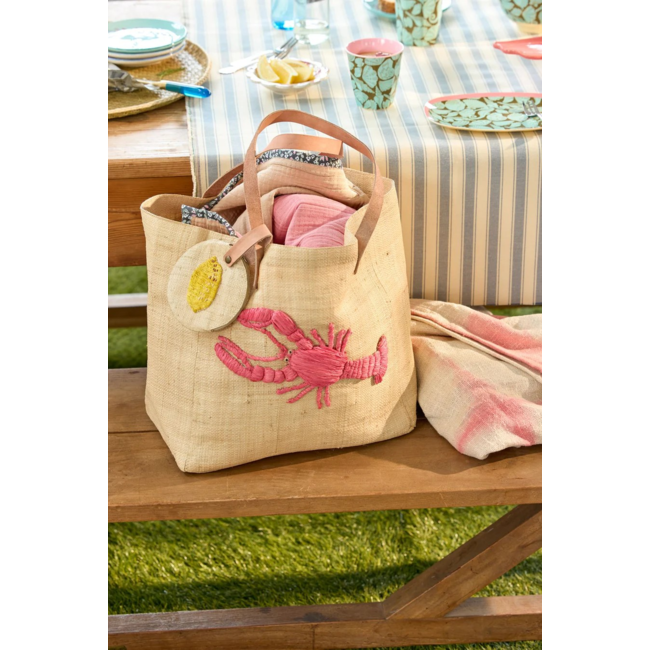Raffia bag with lobster