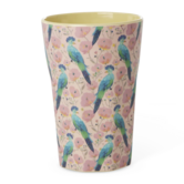Melamine cup with exotic bird print tall