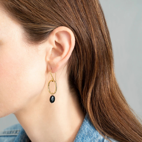 A beautiful story Graceful Black Onyx Earrings