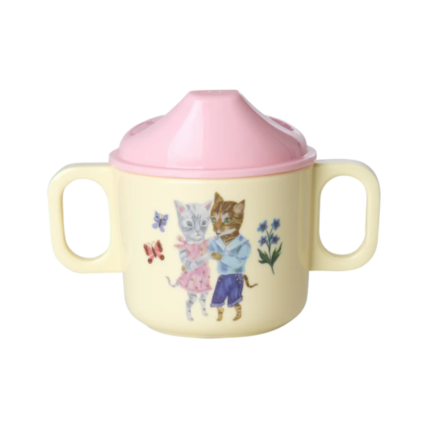 Rice Melamine 2 handle baby cup Nathalie lete print