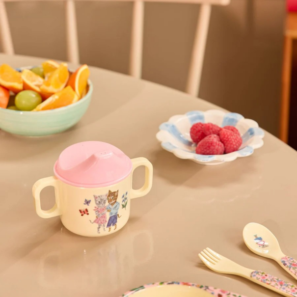 Rice Melamine 2 handle baby cup Nathalie lete print
