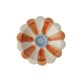 Ceramic flower dipping bowl - Orange