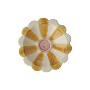 Ceramic flower dipping bowl - Yellow