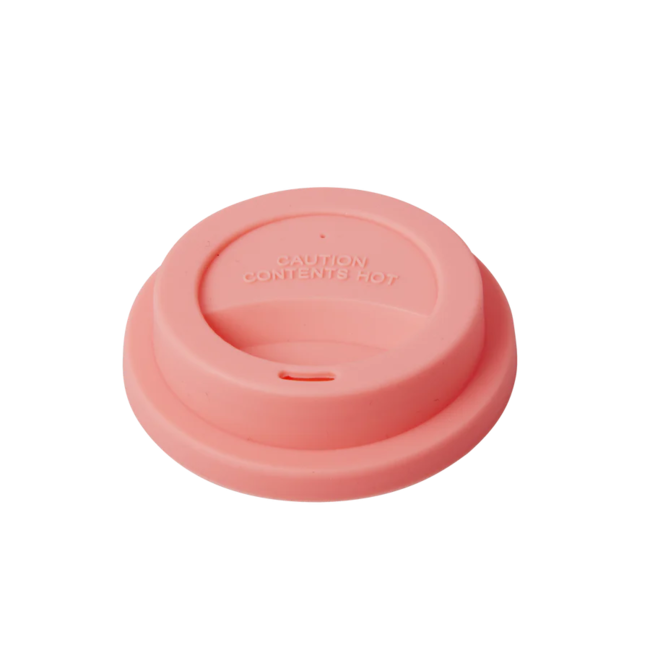Rice Silicone lid for tall cups - Coral