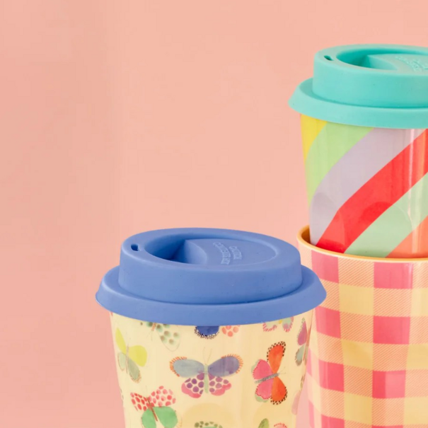 Rice Silicone lid for tall cups - Blue