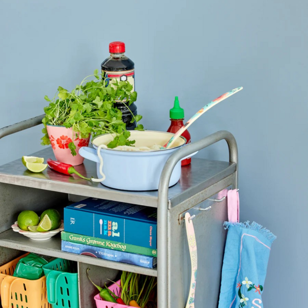 Rice Pasta Spoon - Soft Pink - Flower Collage Print