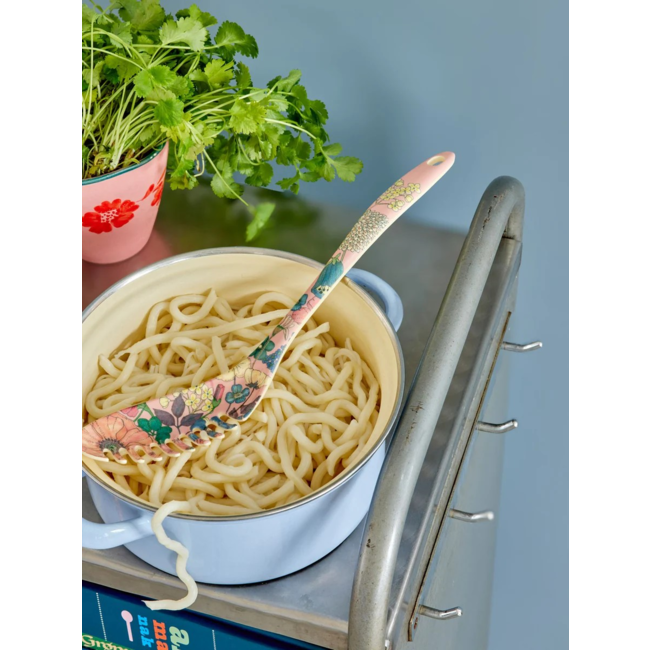 Pasta Spoon - Soft Pink - Flower Collage Print