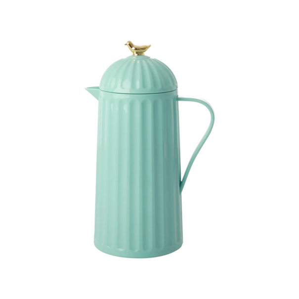 Rice Thermo in Dark Mint with Gold Bird on Lid