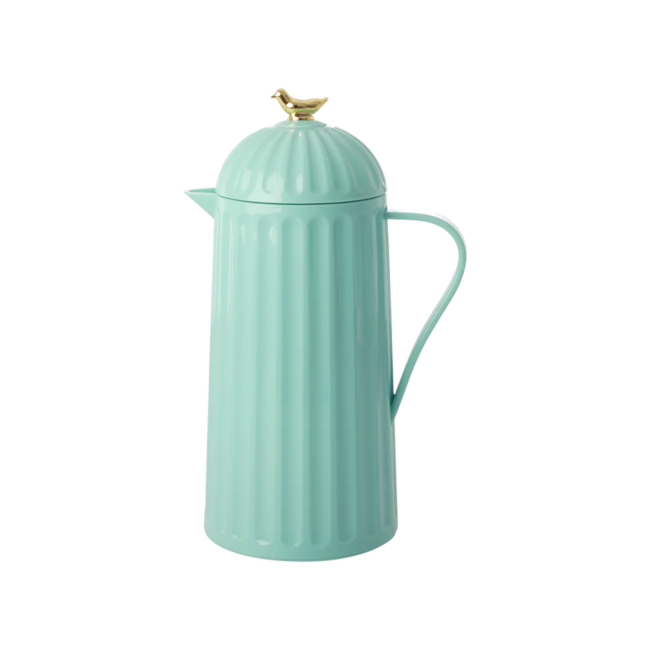 Thermo in Dark Mint with Gold Bird on Lid