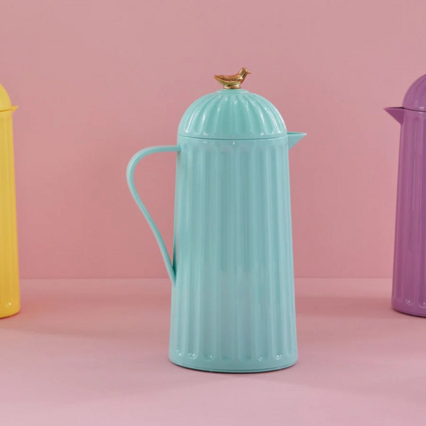 Rice Thermo in Dark Mint with Gold Bird on Lid