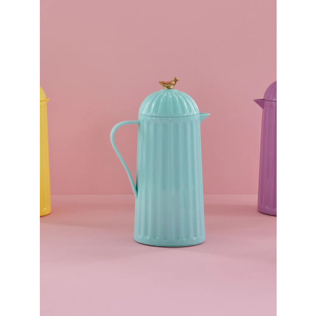 Thermo in Dark Mint with Gold Bird on Lid