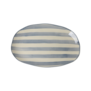 Ceramic Serving Platter in Creme with Blue  Stripes - Large