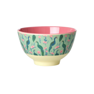 Melamine Bowl with Peacock Power Print