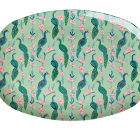 Melamine Rectangular Plate with Peacock  Power Print