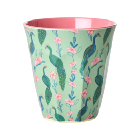 Melamine Cup with Peacock Power Print