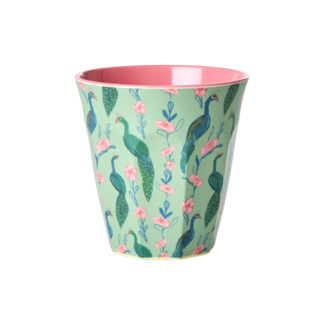 Rice Melamine Cup with Peacock Power Print Rice Melamine Cup with Peacock Power Print