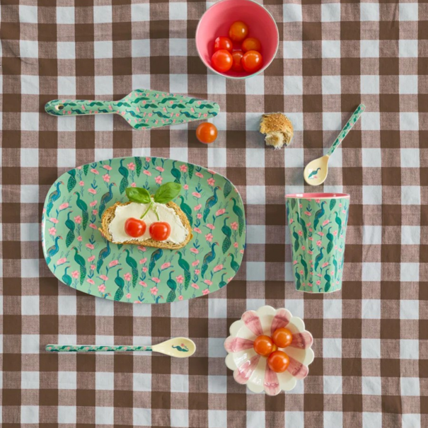 Rice Melamine Cup with Peacock Power Print