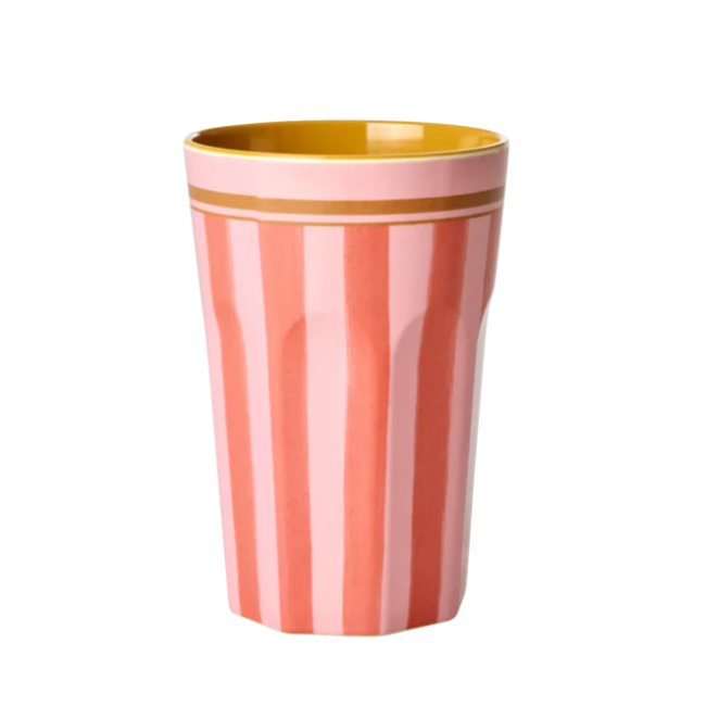 Rice Melamine Cup with Organic Stripes Print